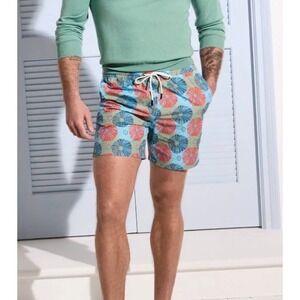 Hearth &‎ Soul $150 Swims Riccio Swim Shorts Size M Blue Vacation Board Shorts